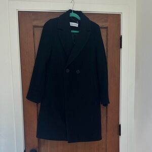 Calvin Klein Black Wool Coat